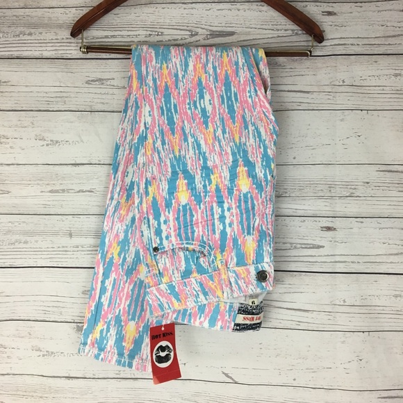 Hot Kiss Denim - Hot Kiss Skinny Lily pastel tribal diamond jeans